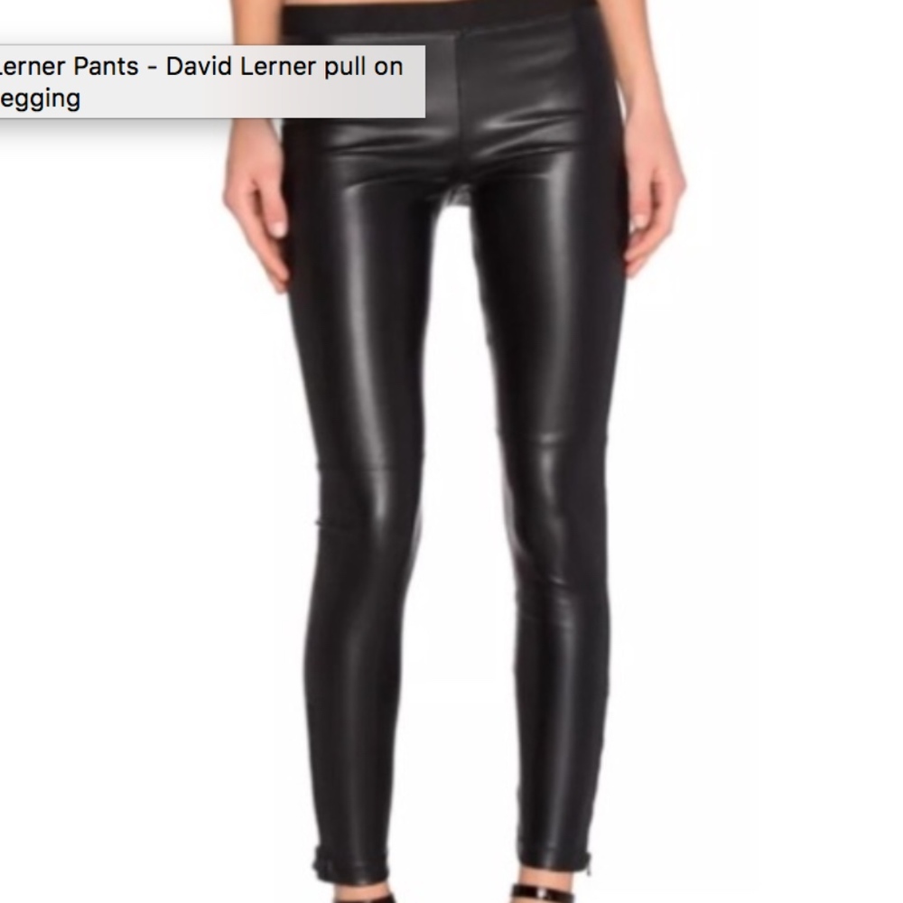 David Lerner Faux Leather Zip up Leggings